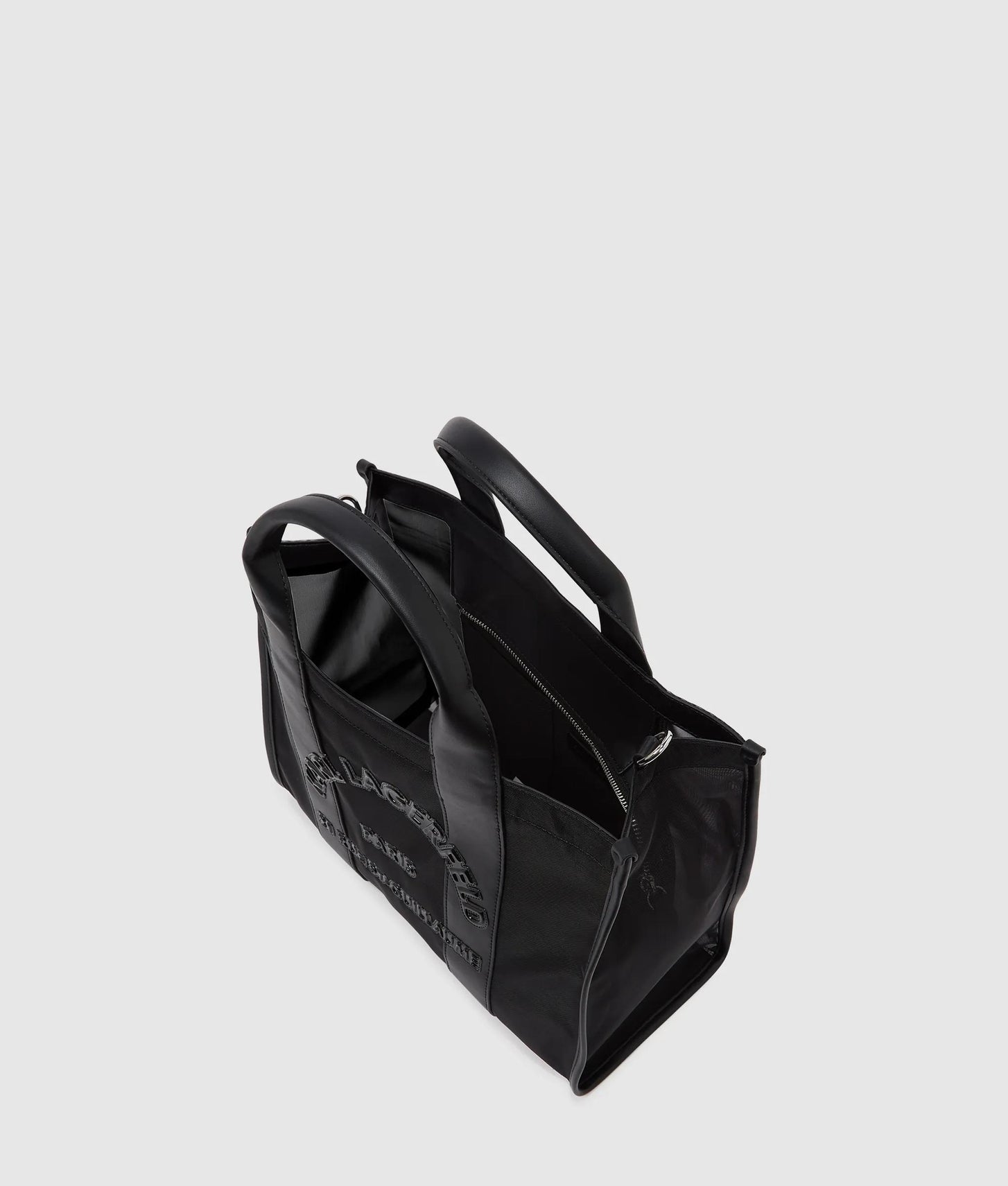 KarlLagerfeld Rue St-Guillaume Square Mesh Medium Tote Bag Black