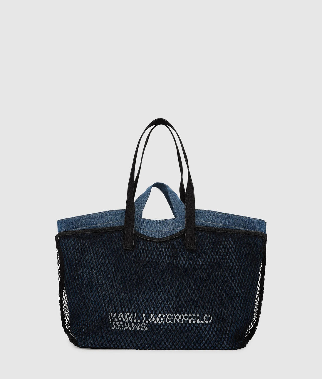 Karl Lagerfeld Short-Sleeved Belted Denim Dress Mid Blue Stone