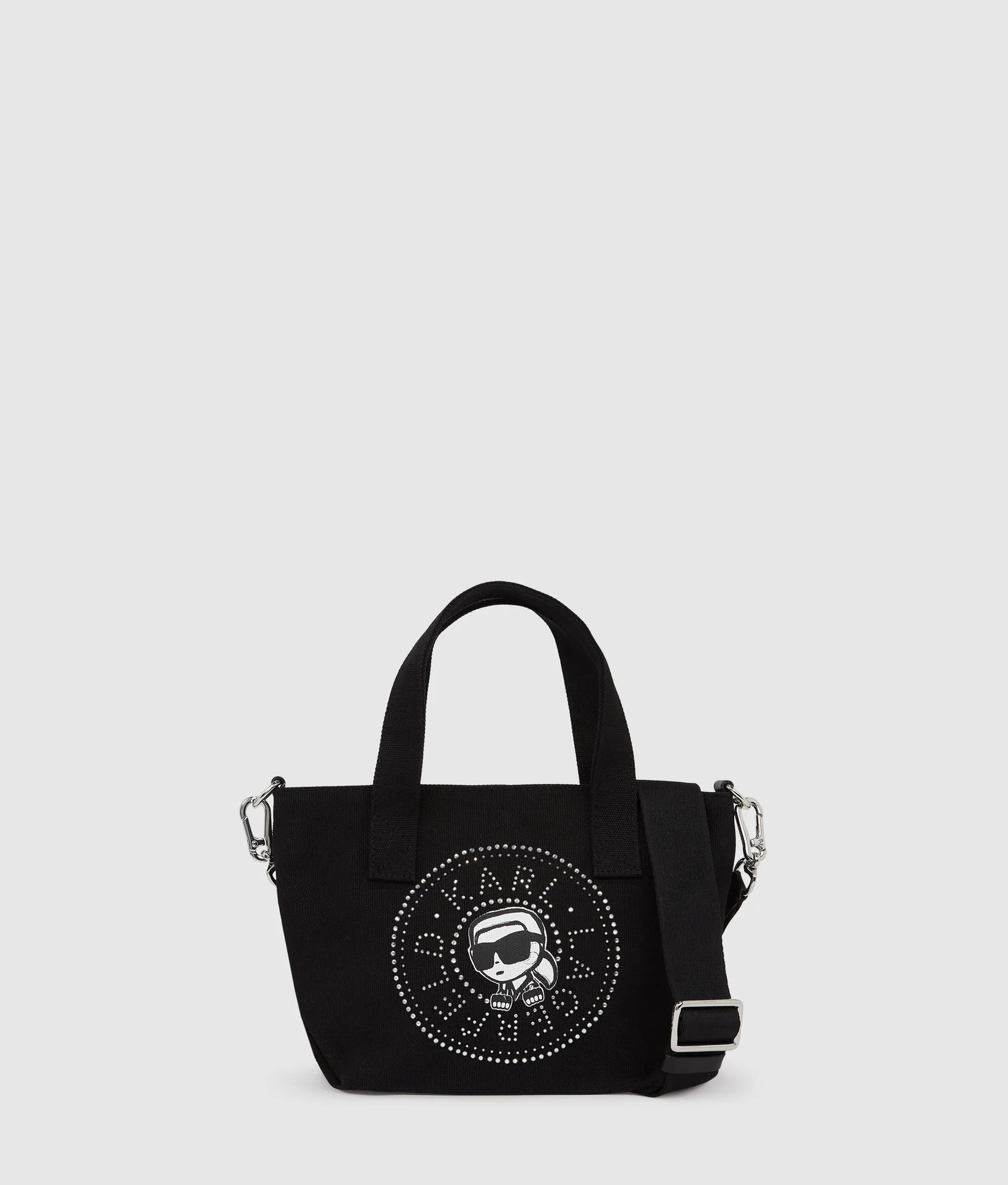 KarlLagerfeld Ikon Circle Rhinestones Shopper Black