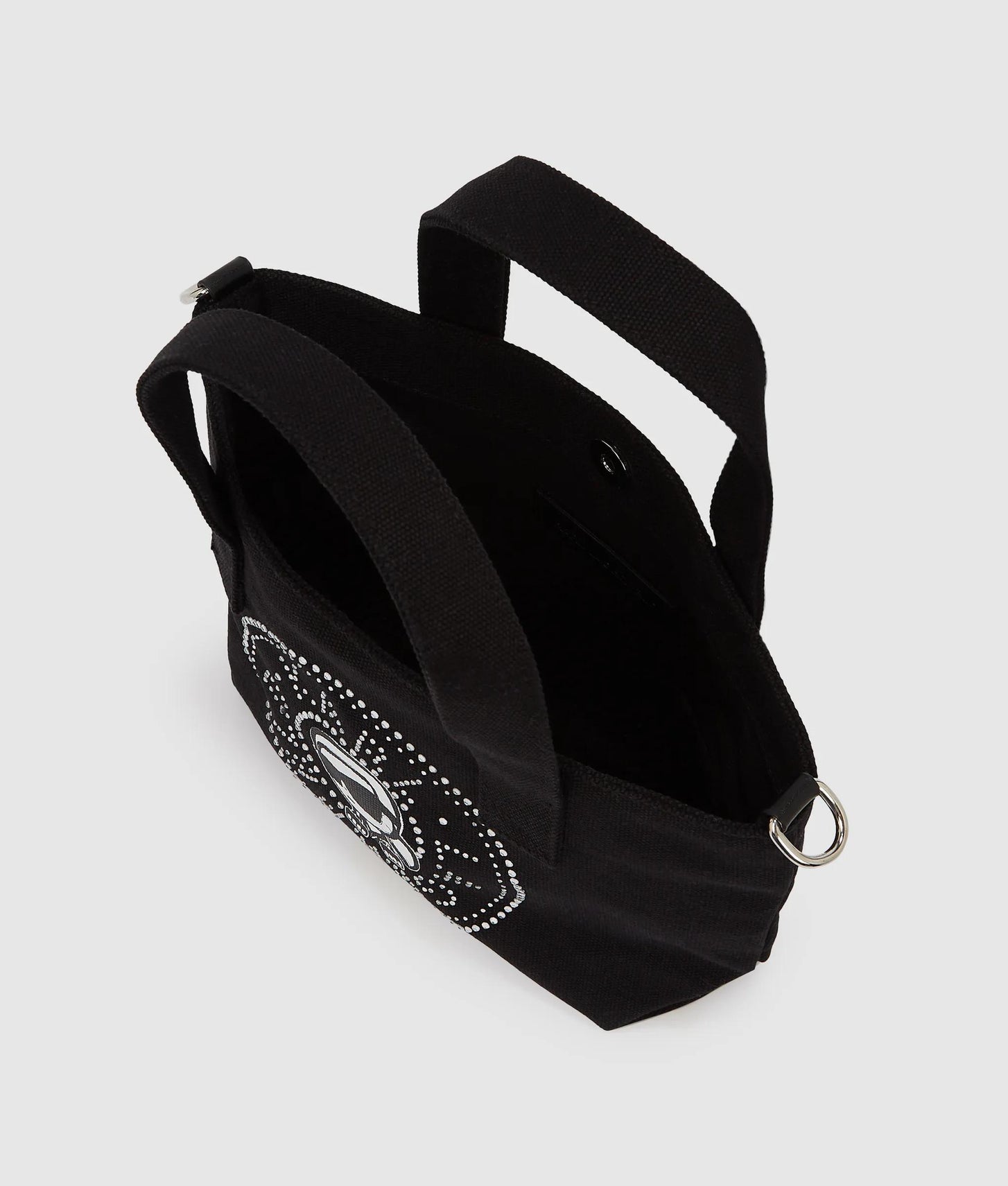 KarlLagerfeld Ikon Circle Rhinestones Shopper Black