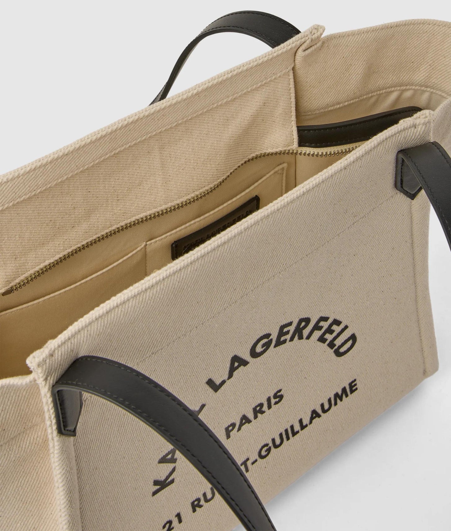 KarlLagerfeld Rue St-Guillaume Winged Tote Bag Natural