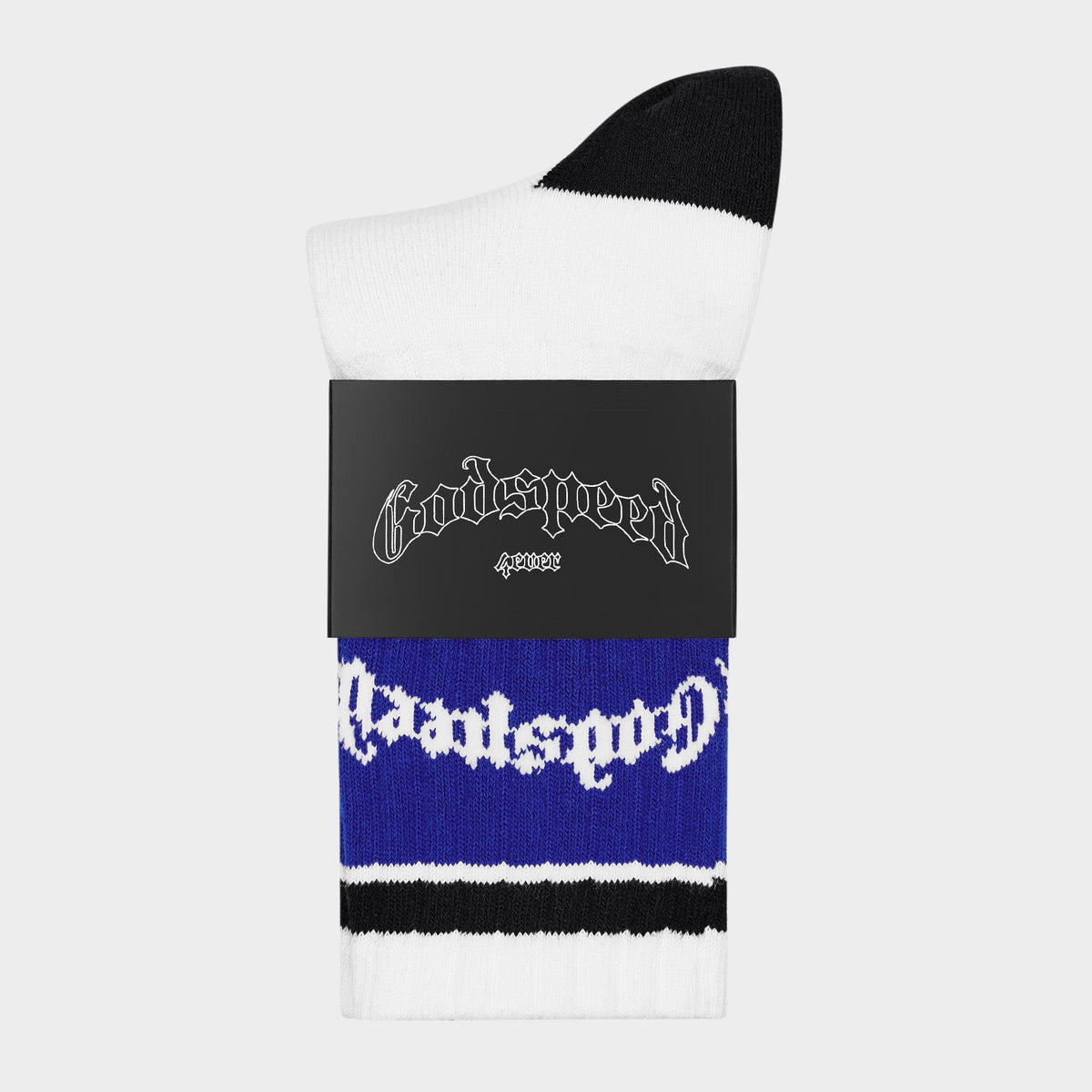 Godspeed Og Logo Striped Sock (White / Blue)