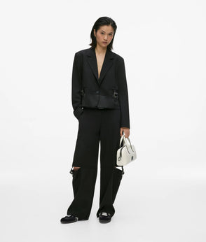 KarlLagerfeld Box Logo Bowling Bag Egret