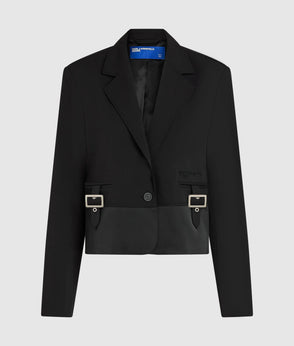 KarlLagerfeld Box Logo Bowling Bag Egret