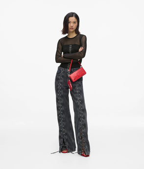 KarlLagerfeld Transformable Croco Pouch High Risk Red