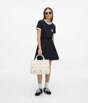KarlLagerfeld Ikon Choupette Medium Square Tote Bag Natural