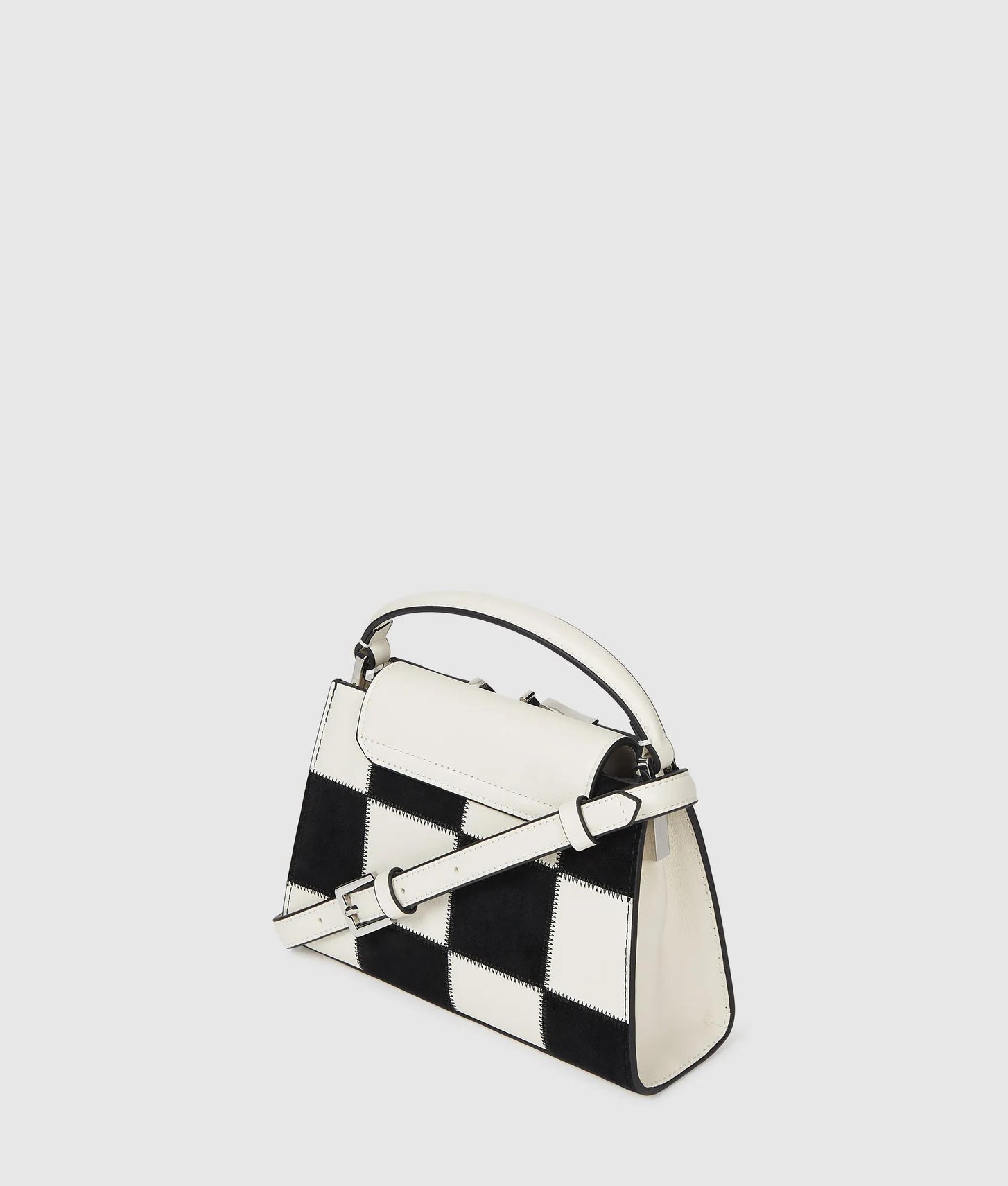 KarlLagerfeld Ksignature Checkered Top Handle Bag Black/White Check