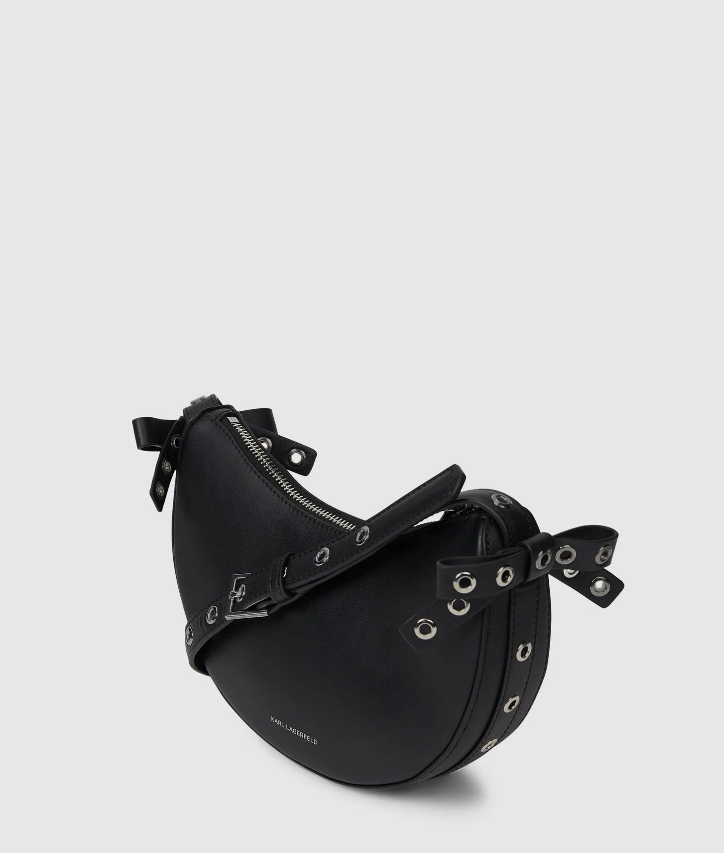 KarlLagerfeld Kautograph Moon Bow Crossbody Bag Black Embellishment