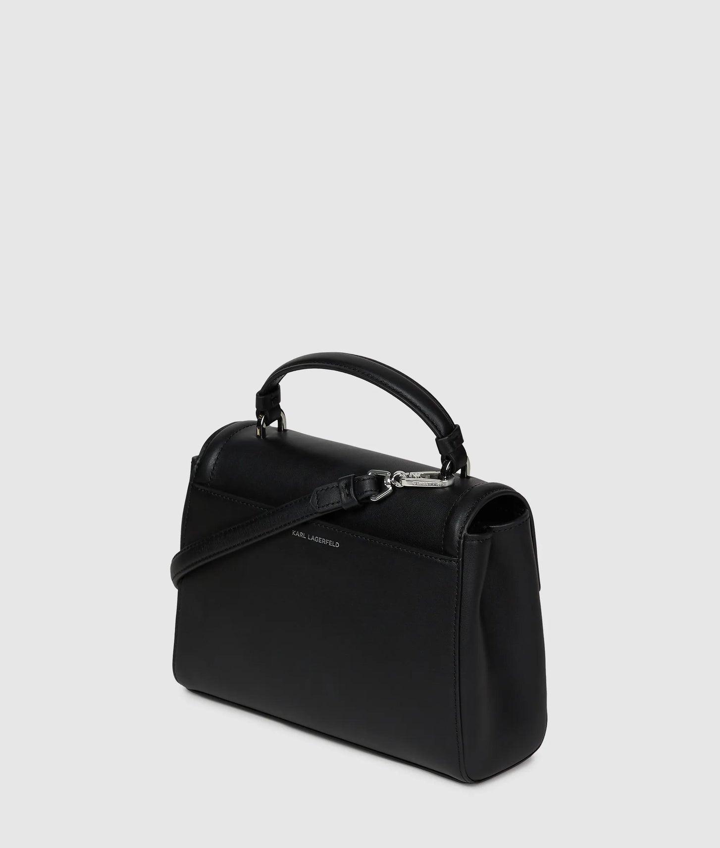 KarlLagerfeld Kautograph Small Bow Top Handle Bag Black Embellishment