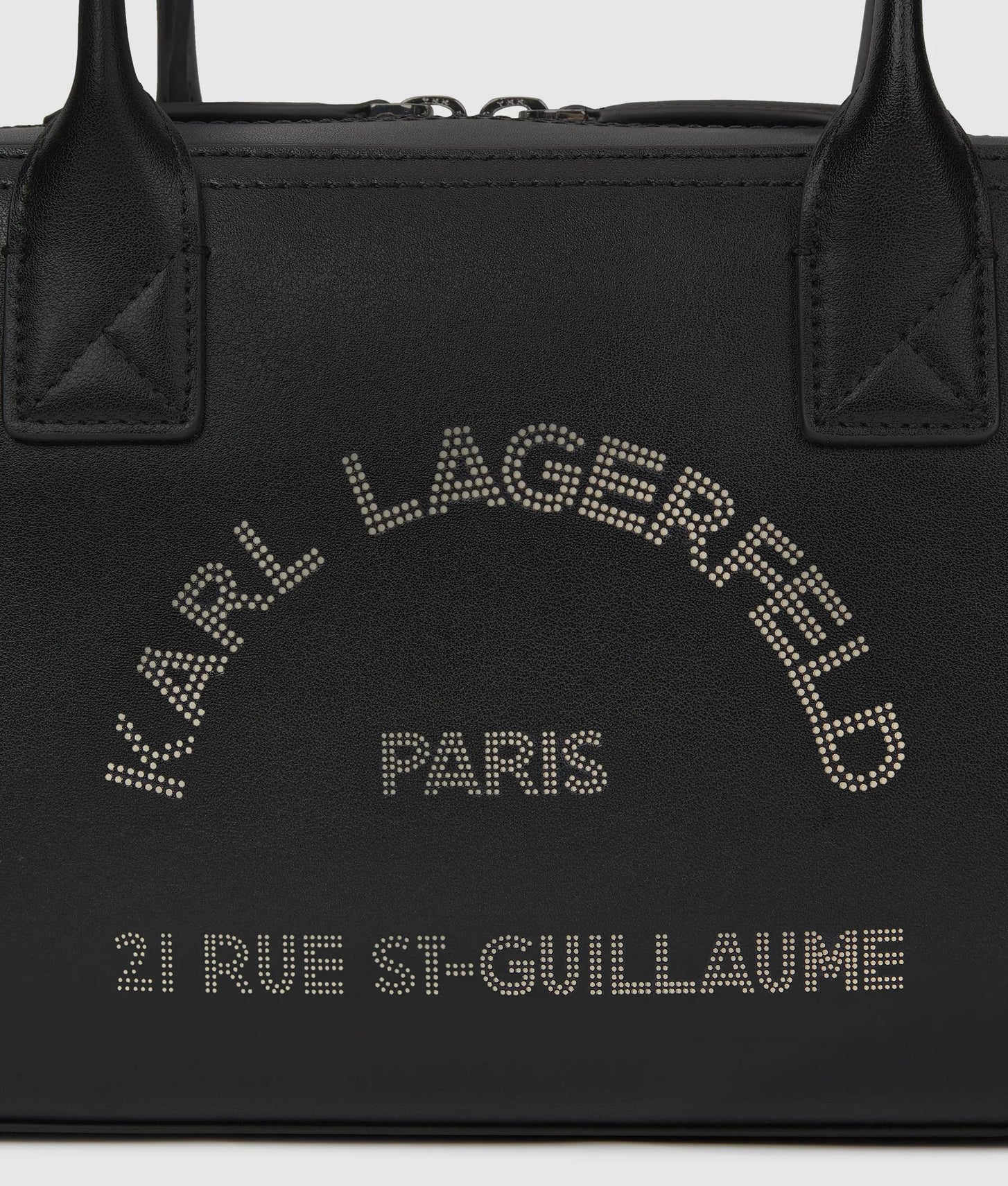 KarlLagerfeld Kdaily Leather Bowling Bag Black-Nickel