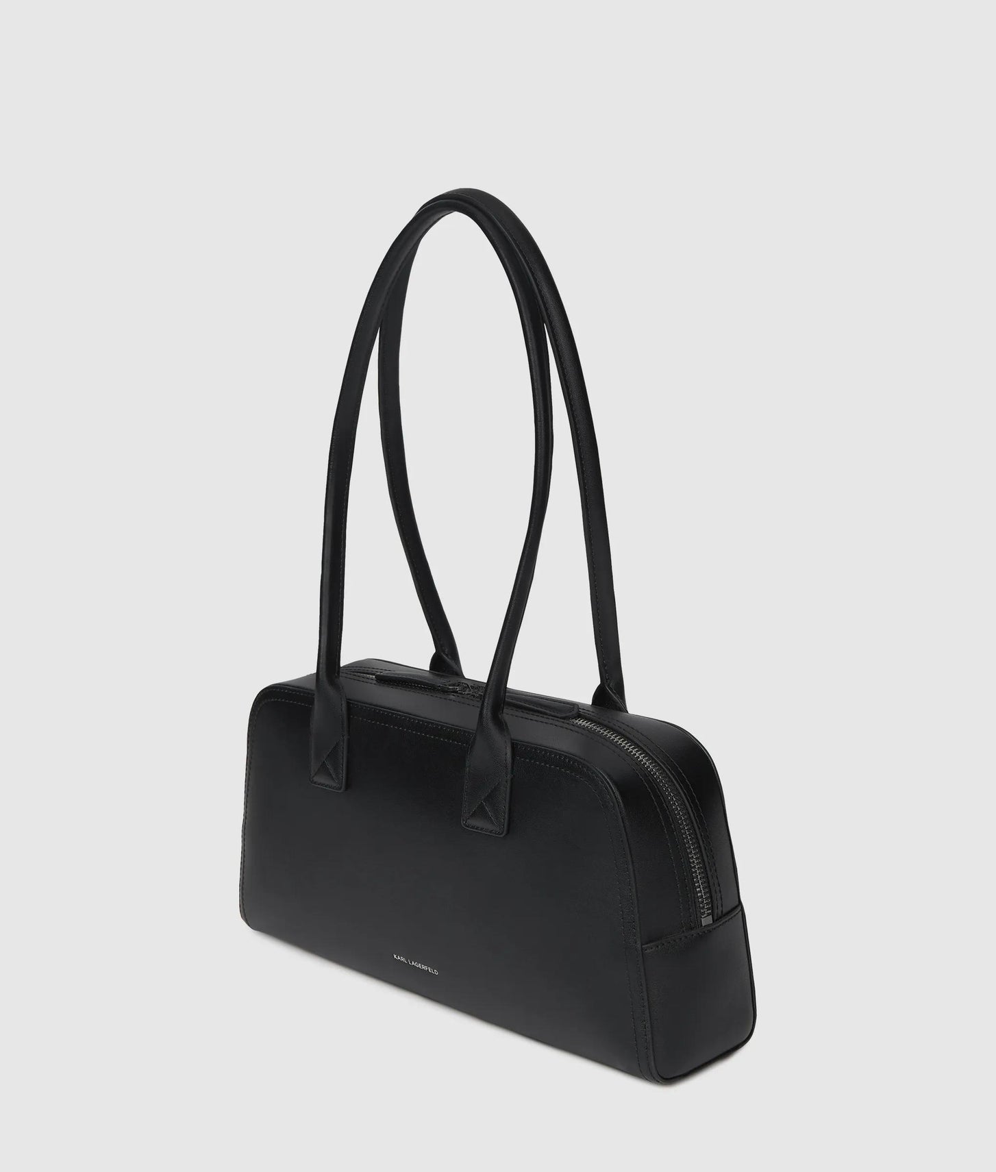 KarlLagerfeld Kdaily Leather Bowling Bag Black-Nickel