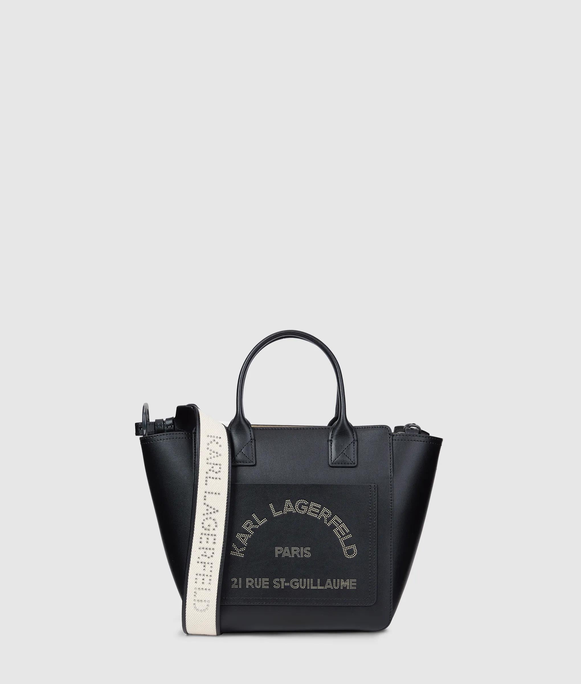 KarlLagerfeld Kdaily Small Pocket Tote Bag Black-Nickel