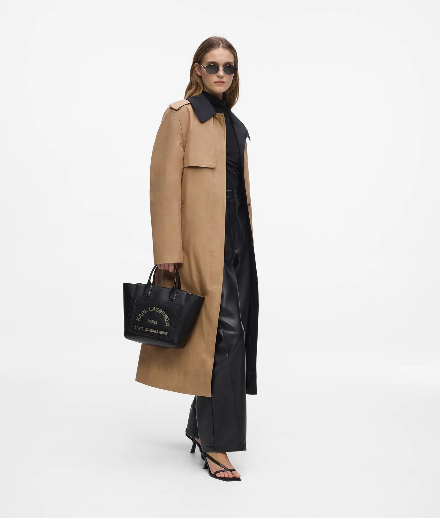 KarlLagerfeld Kdaily Small Pocket Tote Bag Black-Nickel
