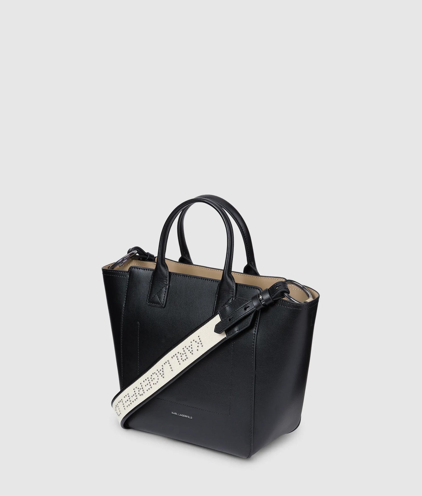 KarlLagerfeld Kdaily Small Pocket Tote Bag Black-Nickel
