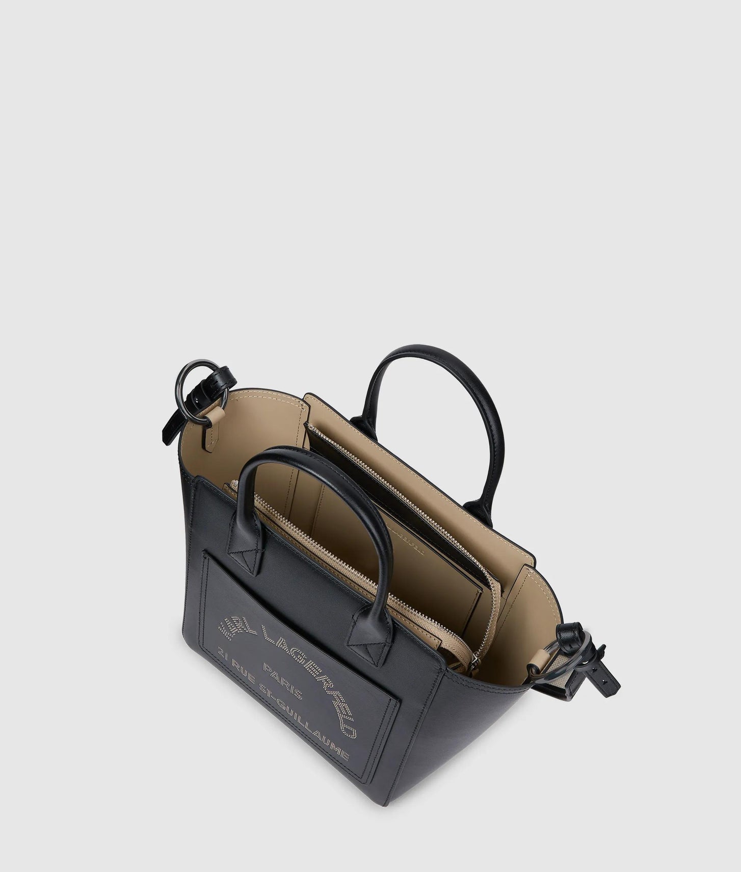 KarlLagerfeld Kdaily Small Pocket Tote Bag Black-Nickel