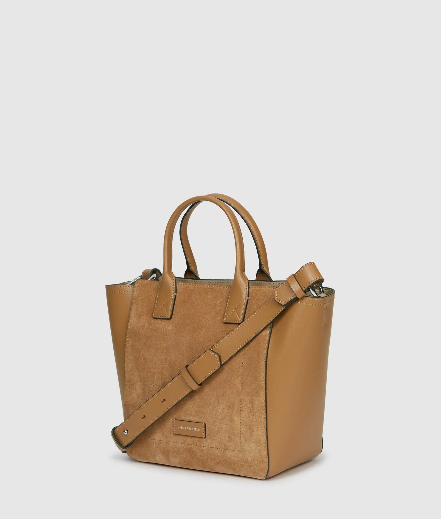 KarlLagerfeld Kdaily Small Suede Tote Bag Caramel