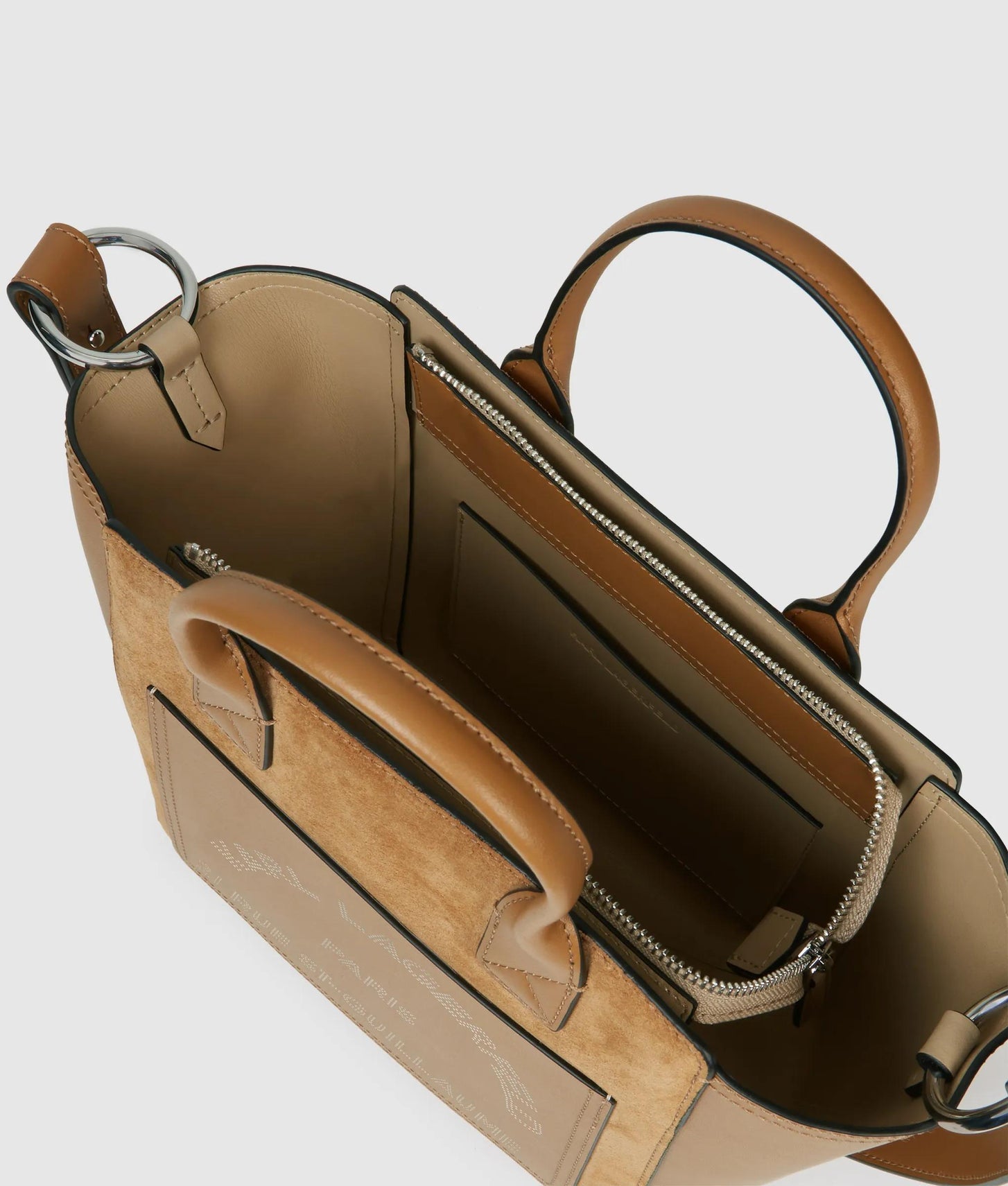 KarlLagerfeld Kdaily Small Suede Tote Bag Caramel
