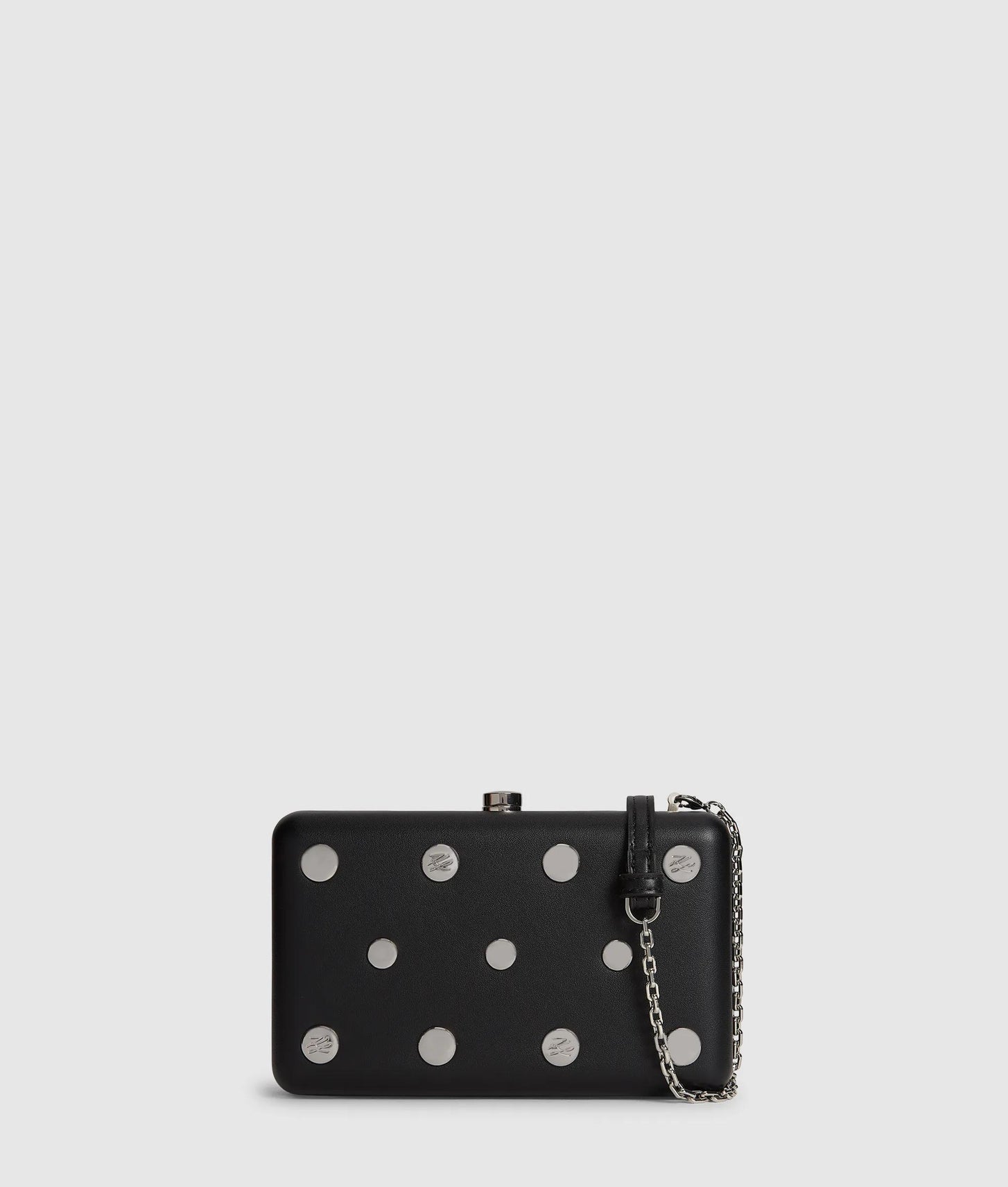 KarlLagerfeld Ksoiree Studded Minaudière Bag Black Embellishment
