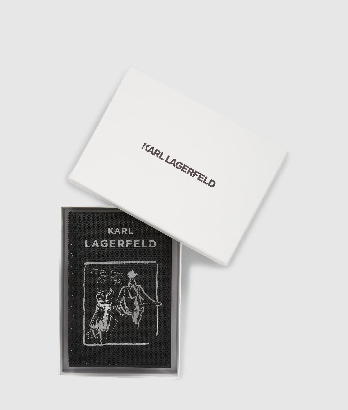 KarlLagerfeld Ksoiree Book Minaudière Bag Black Embellishment