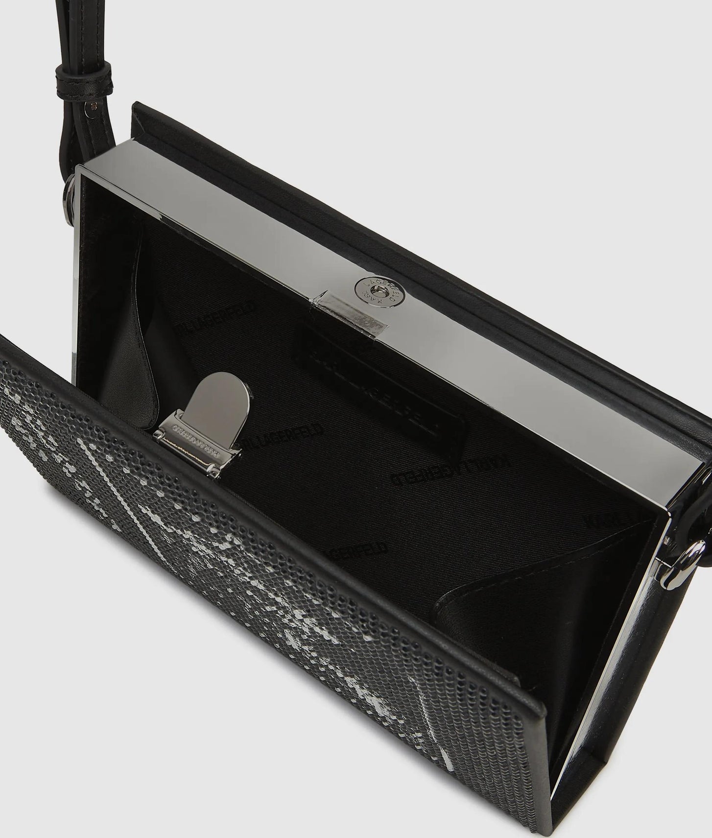 KarlLagerfeld Ksoiree Book Minaudière Bag Black Embellishment