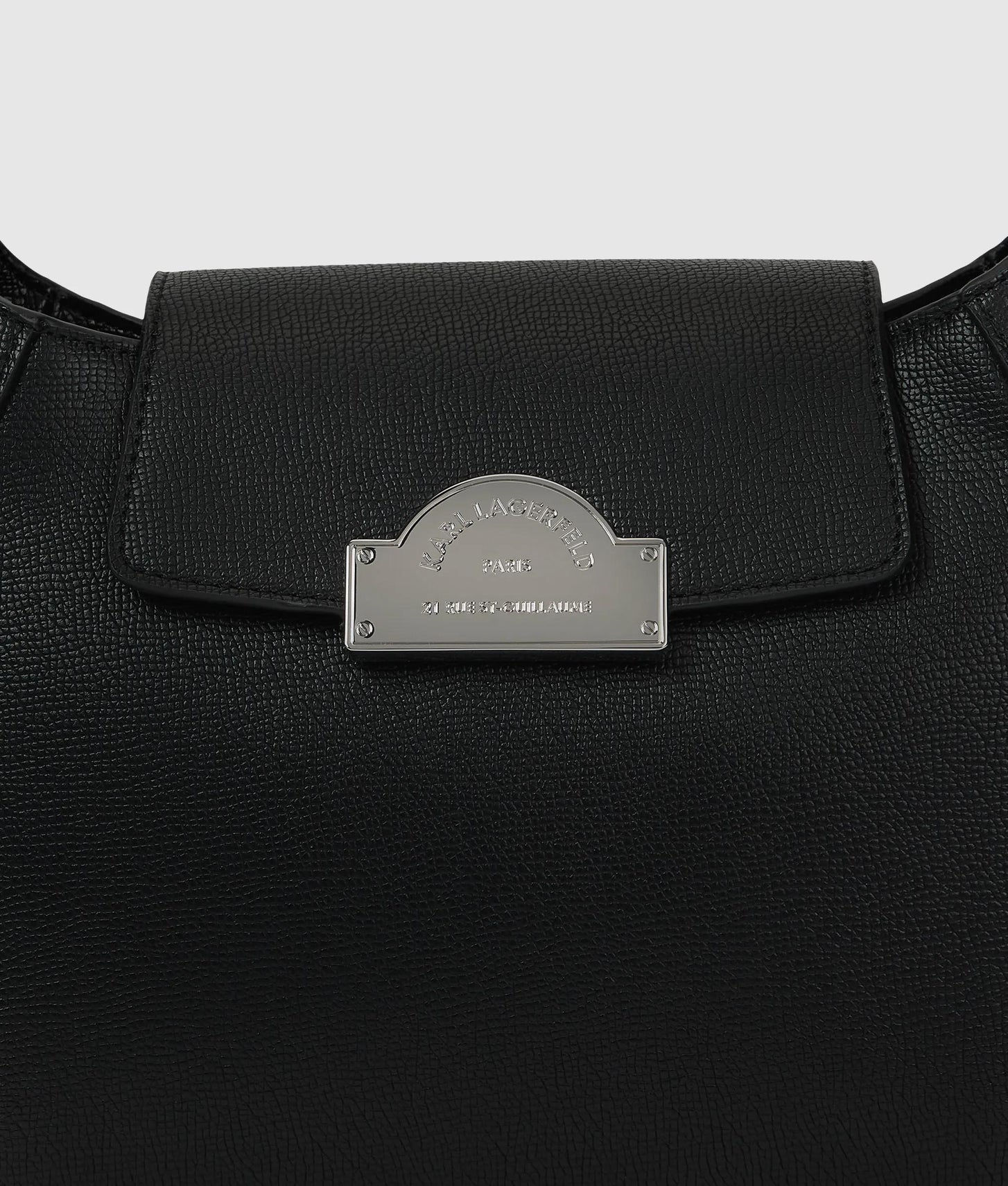 KarlLagerfeld Rue St-Guillaume Metal Shoulder Bag Black
