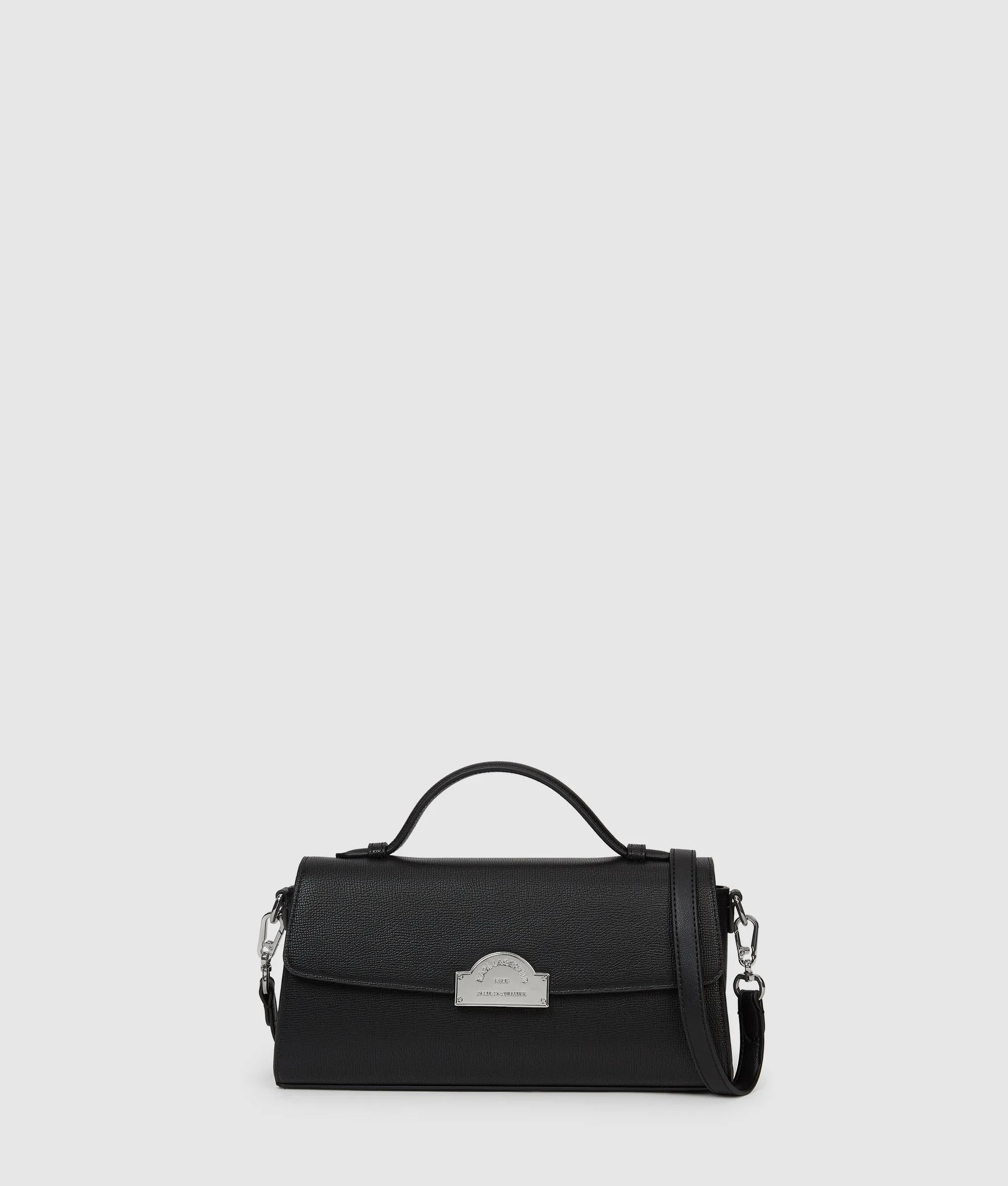 KarlLagerfeld Rue St-Guillaume Metal Crossbody Bag Black