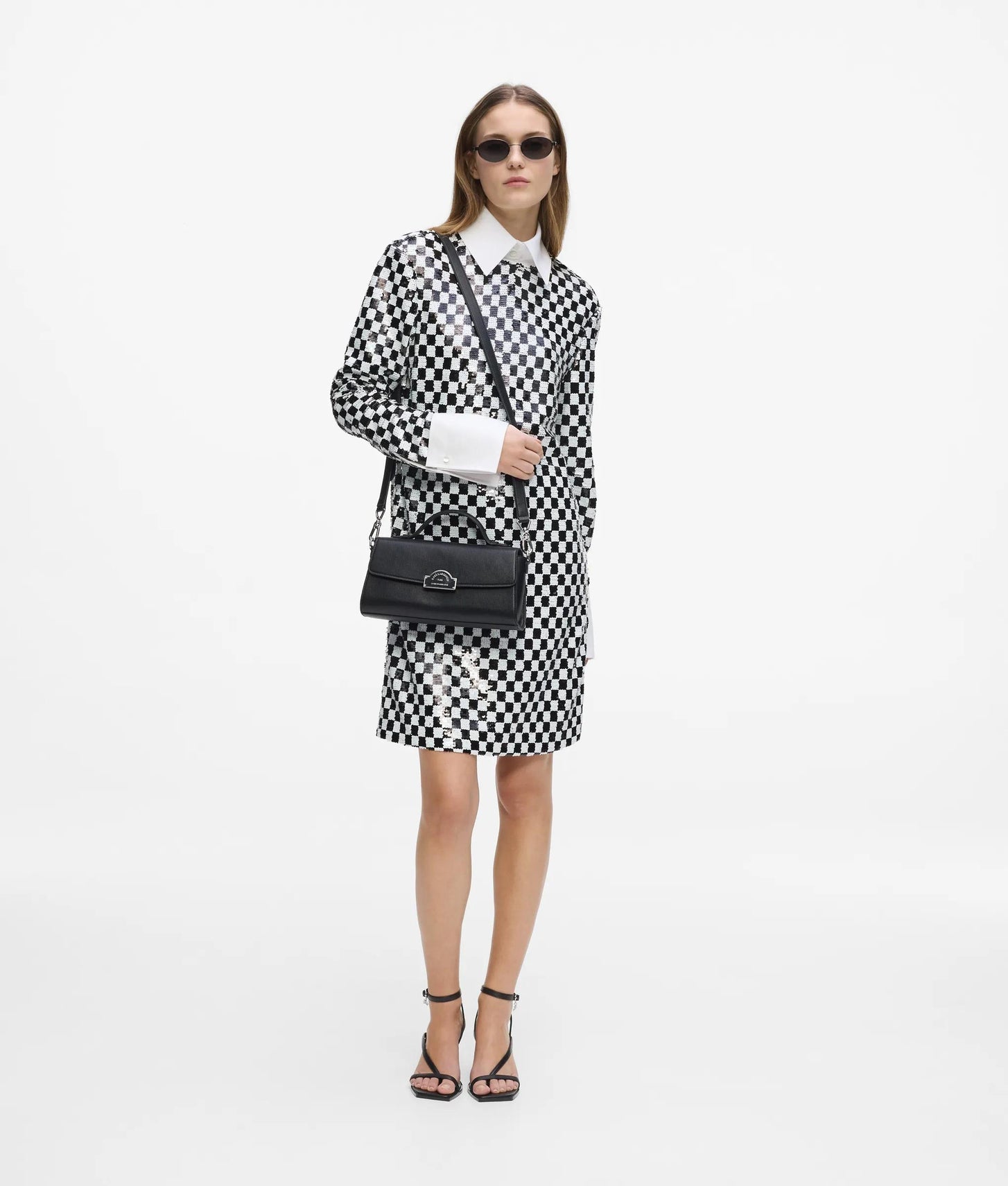 KarlLagerfeld Rue St-Guillaume Metal Crossbody Bag Black