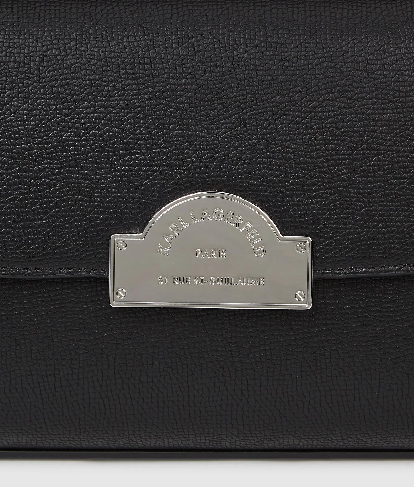 KarlLagerfeld Rue St-Guillaume Metal Crossbody Bag Black