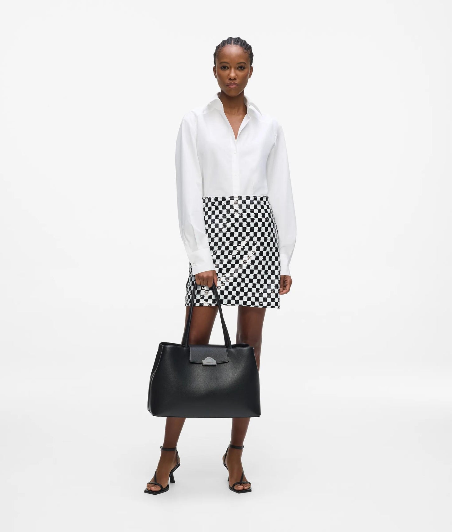 KarlLagerfeld Rue St-Guillaume Metal Tote Bag Black