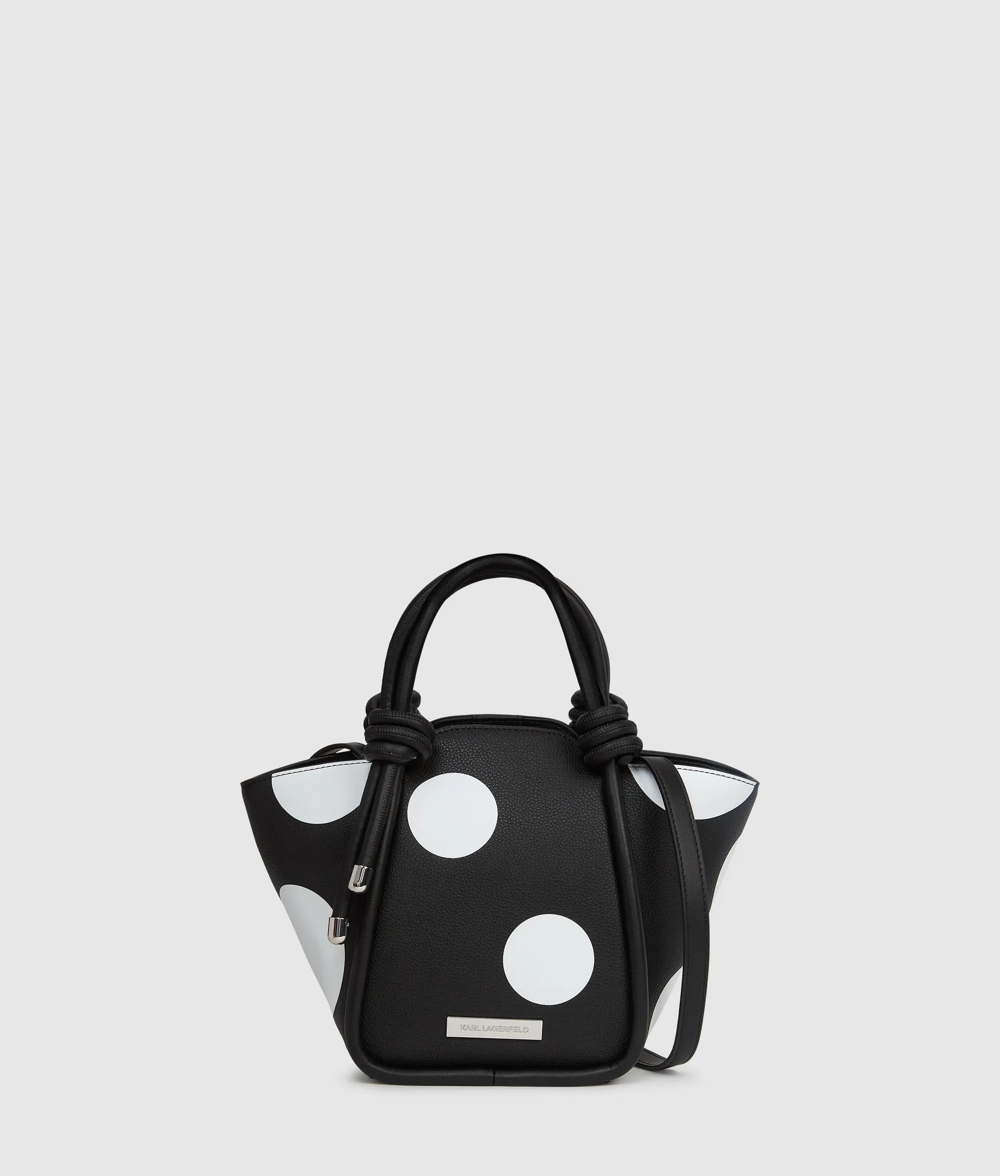 KarlLagerfeld Ikon Pebble Polka Dot Tote Bag Variable Black And White Polka Dot