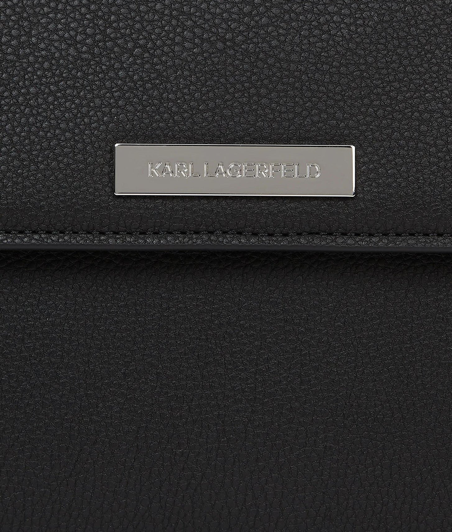 KarlLagerfeld Ikon Pebble Satchel Bag Black