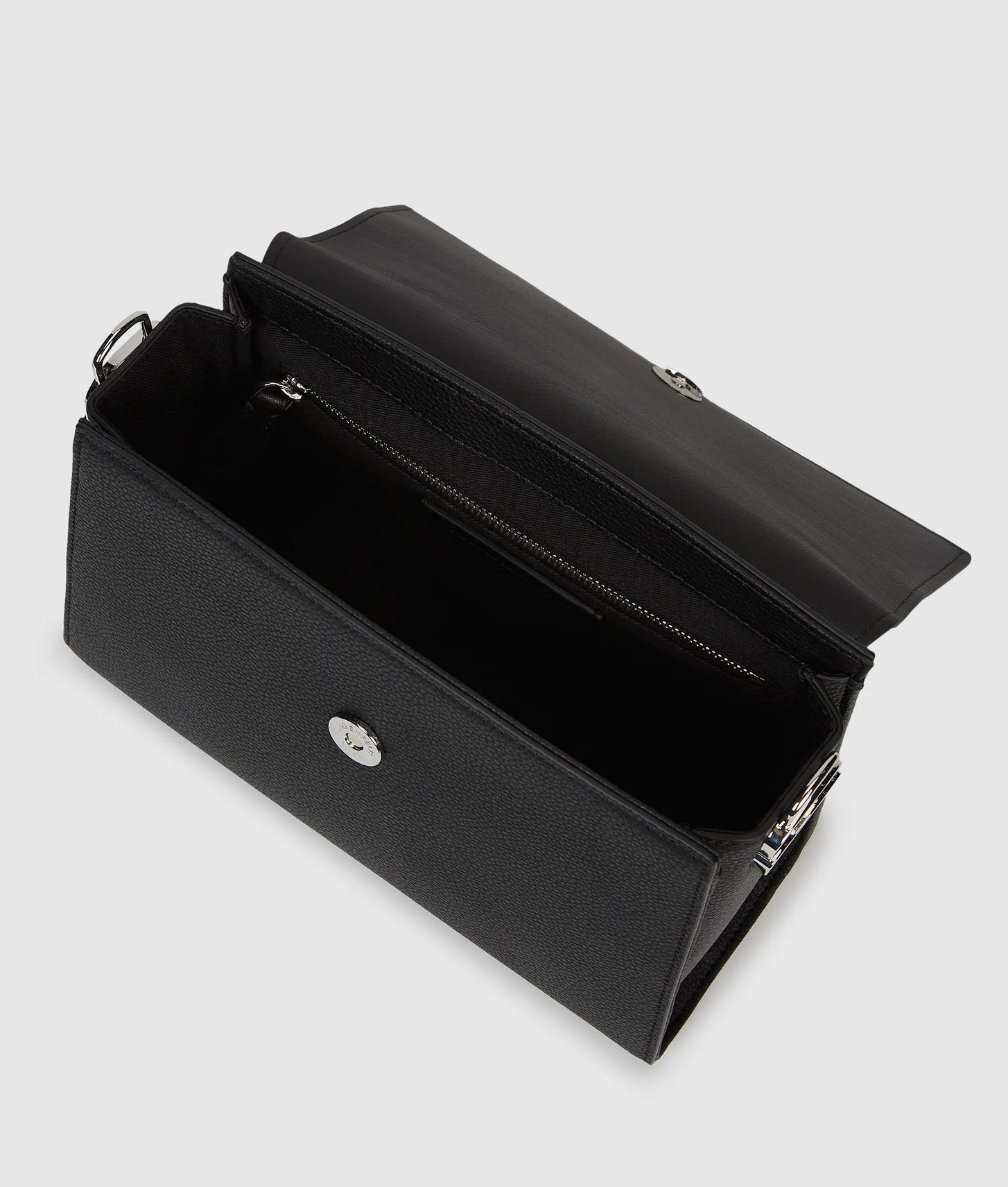 KarlLagerfeld Ikon Pebble Satchel Bag Black
