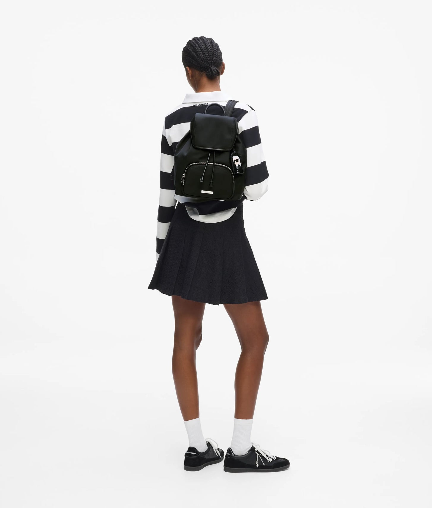 KarlLagerfeld Ikon Nylon Tag Backpack Black