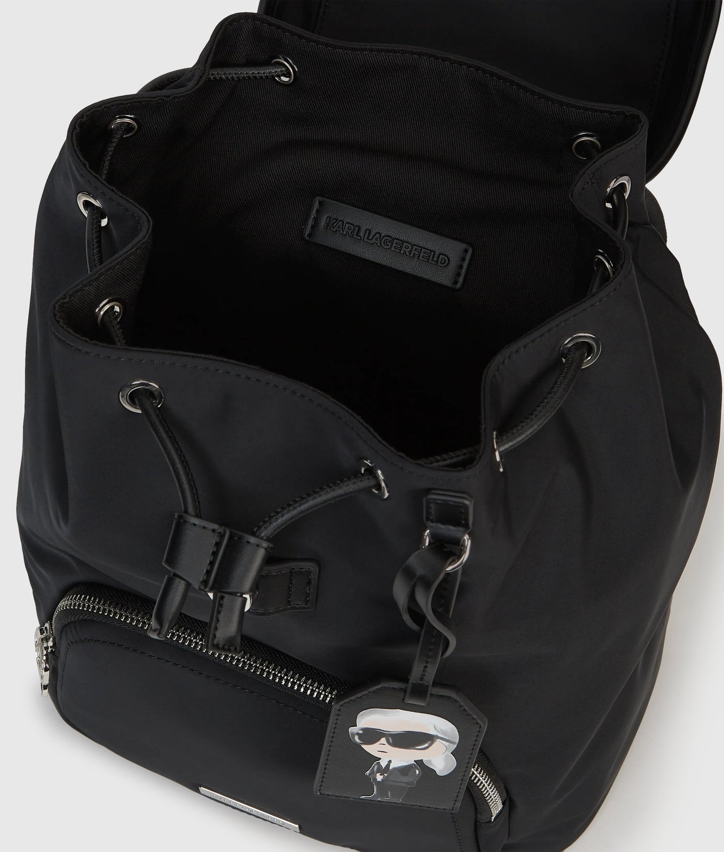 KarlLagerfeld Ikon Nylon Tag Backpack Black
