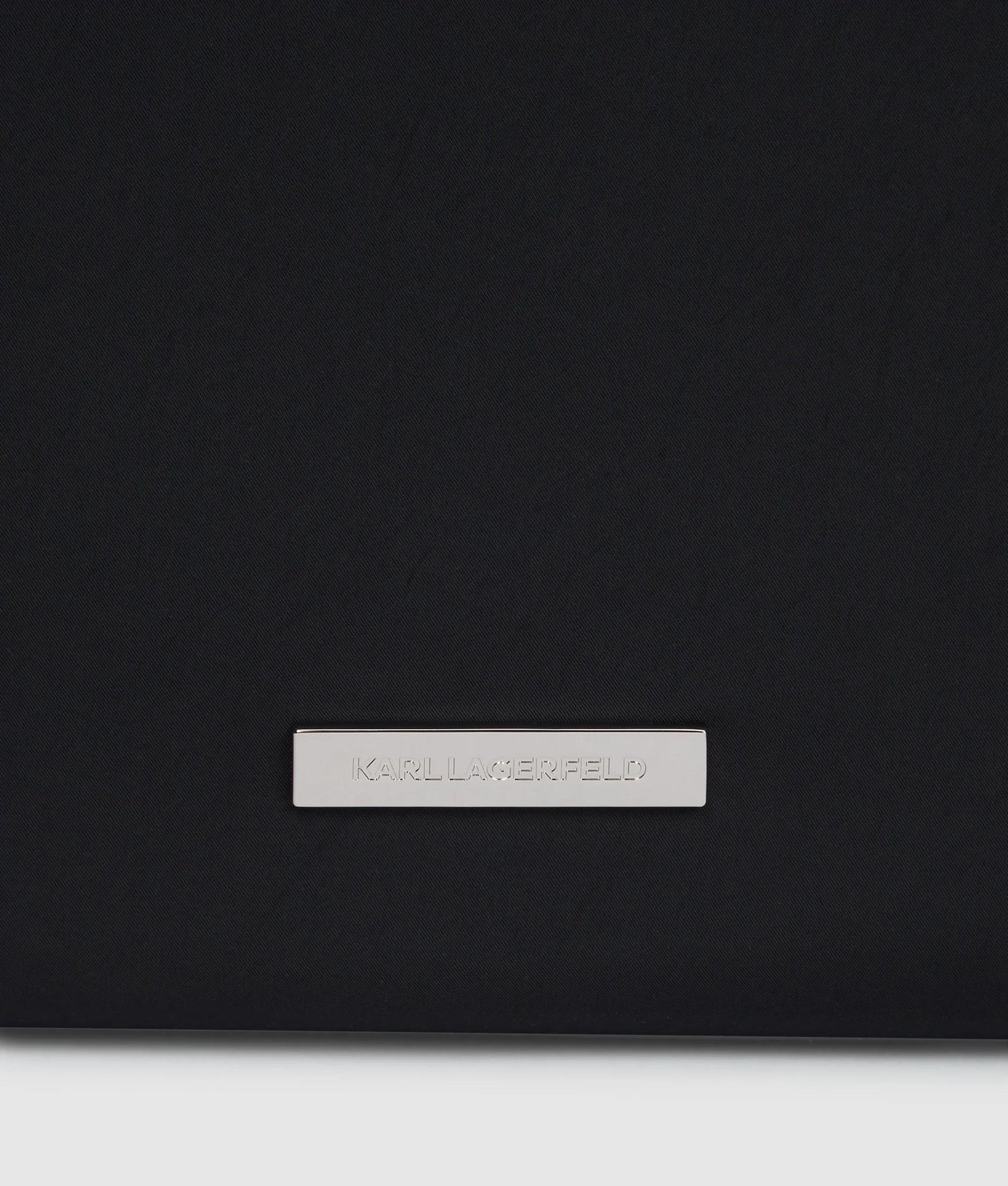 KarlLagerfeld Ikon Nylon Large Tag Tote Bag Black