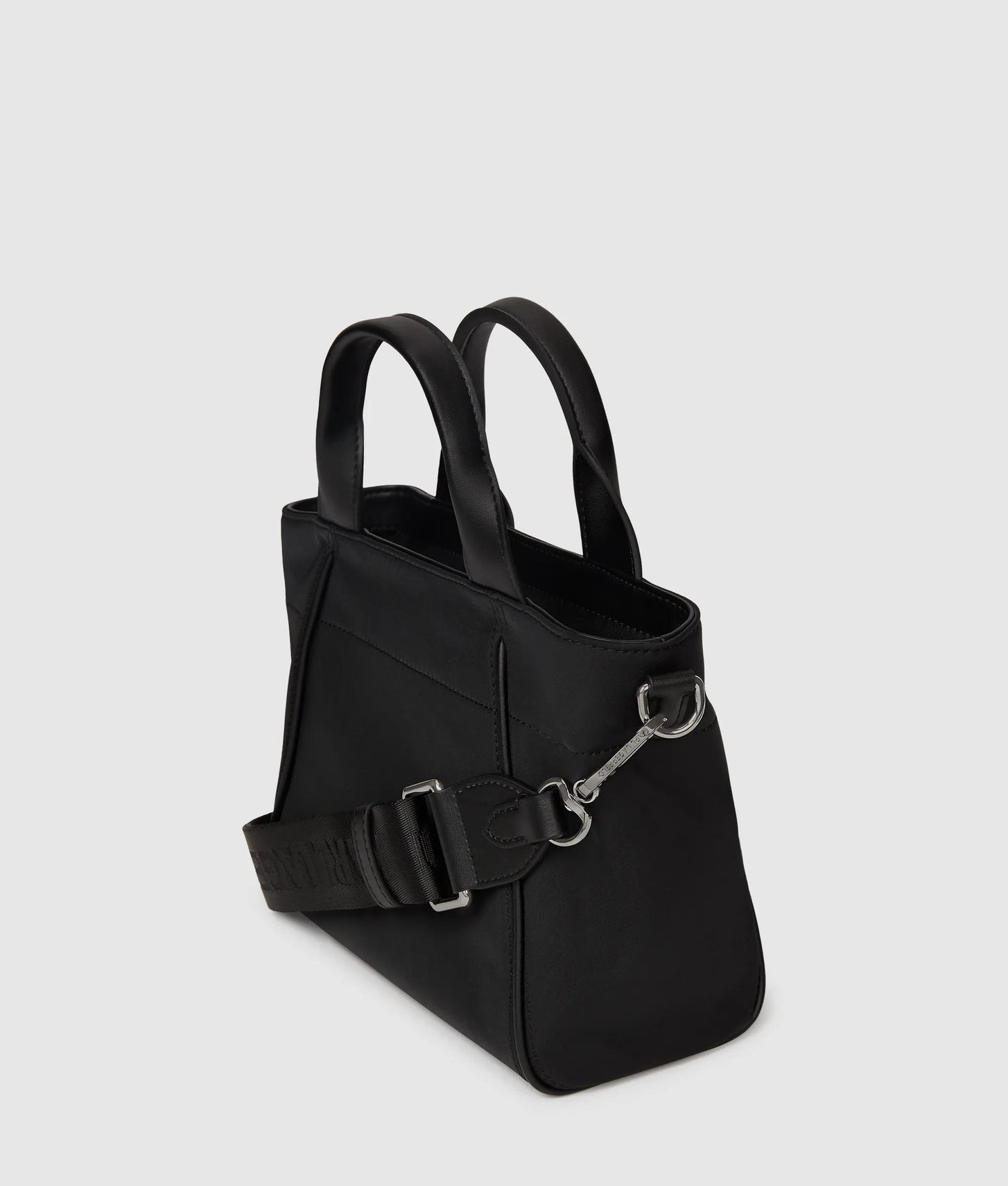 KarlLagerfeld Ikon Nylon Small Tag Tote Bag Black