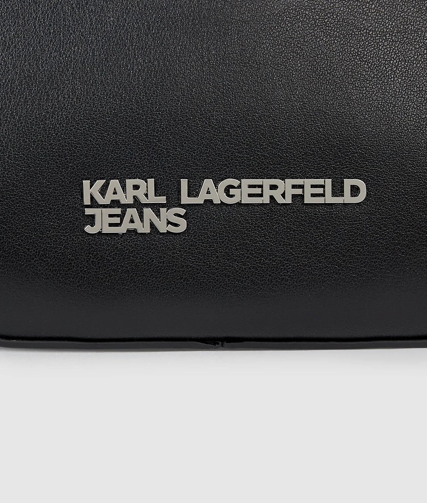 KarlLagerfeld Rounded Leather Top Handle Bag Black