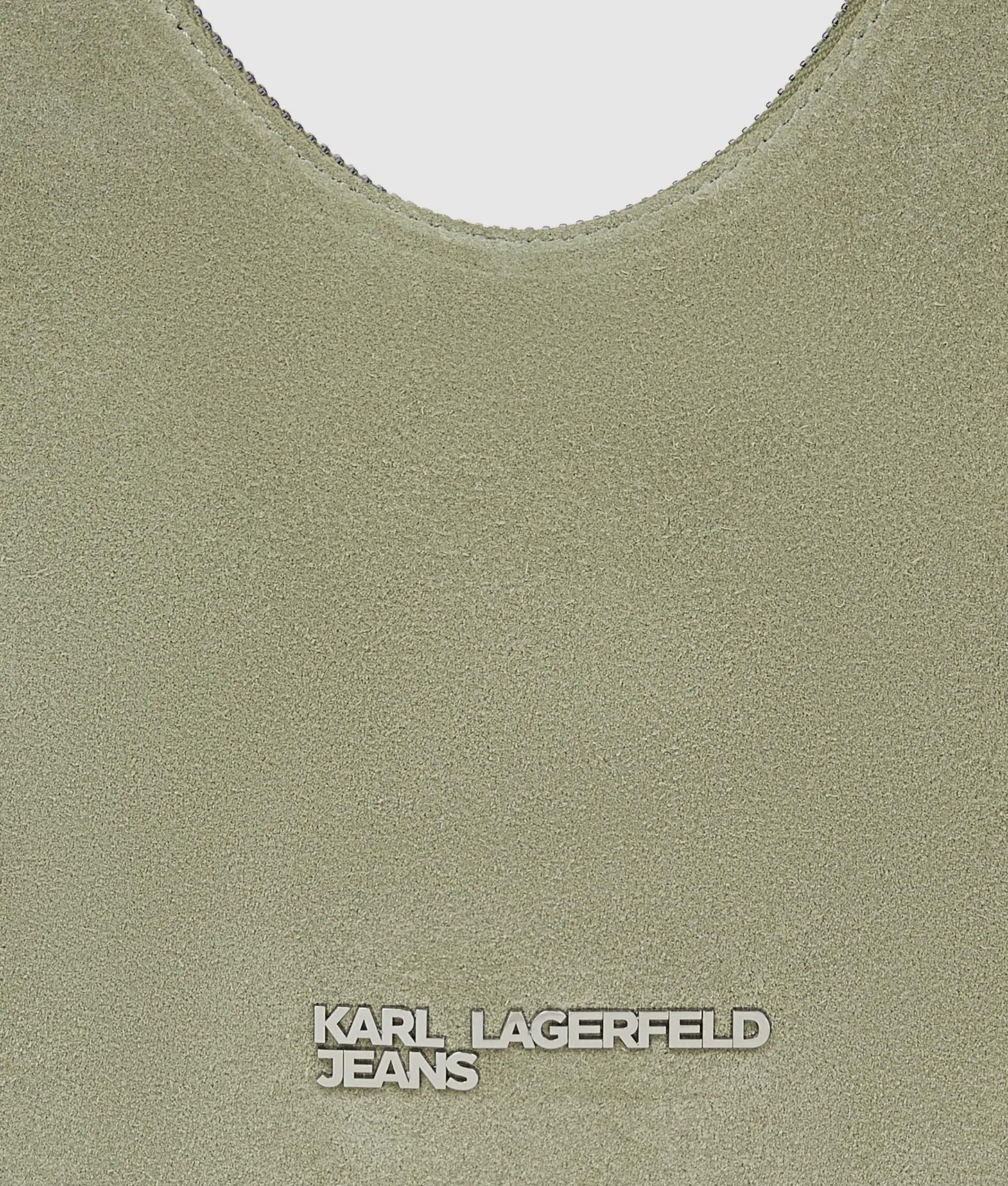 KarlLagerfeld Rounded Suede Hobo Bag Tea