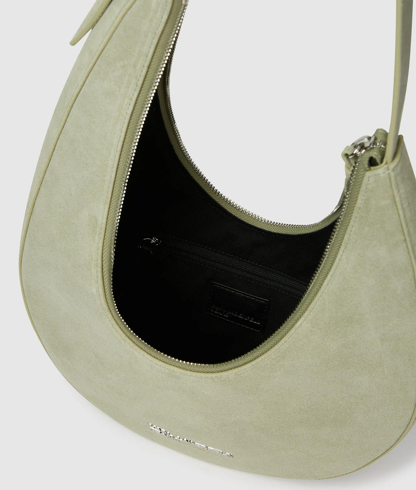 KarlLagerfeld Rounded Suede Hobo Bag Tea