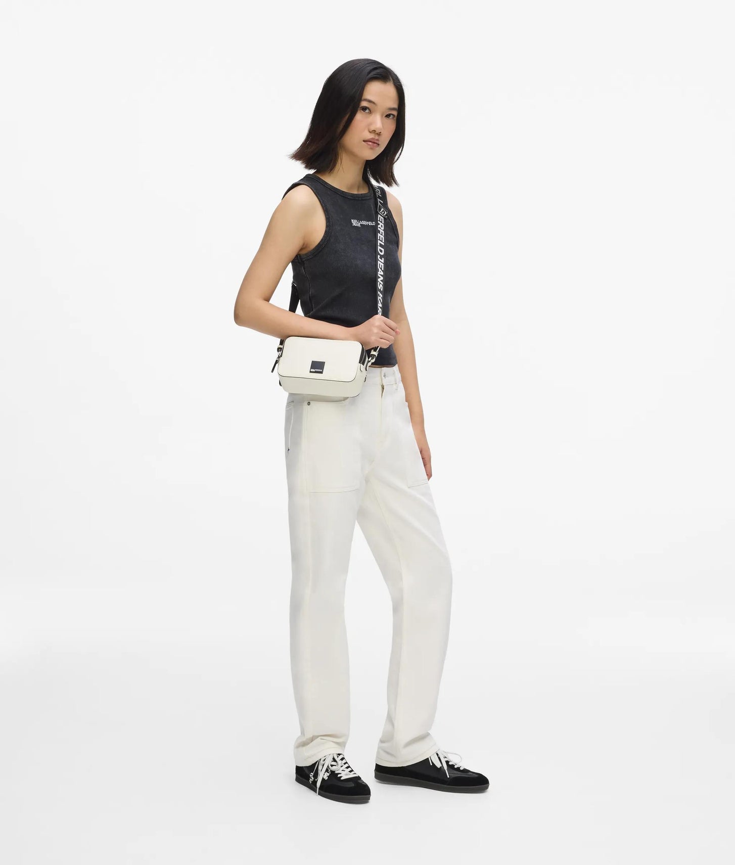 KarlLagerfeld Box Logo Camera Bag Egret