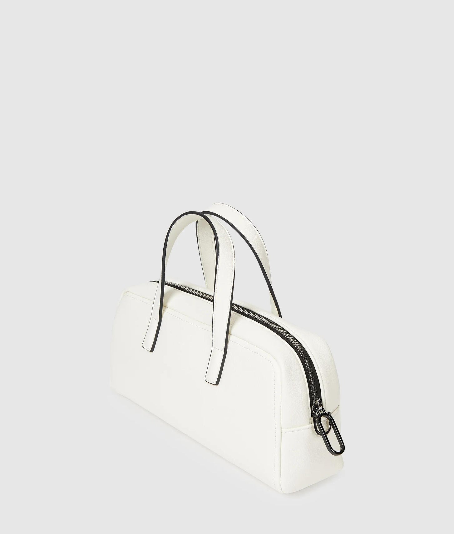 KarlLagerfeld Box Logo Bowling Bag Egret