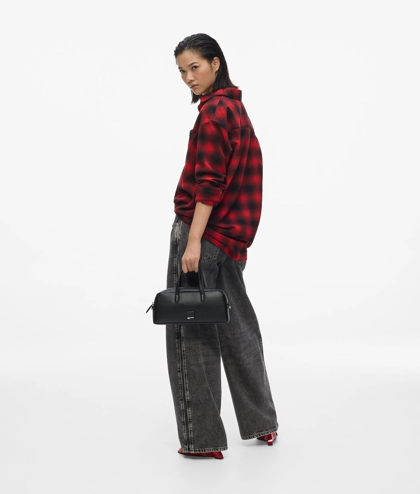 KarlLagerfeld Box Logo Bowling Bag Black