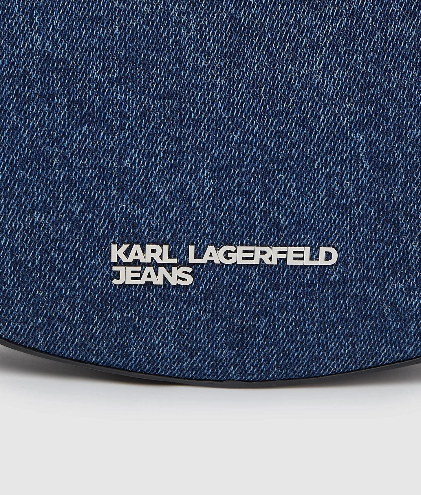 KarlLagerfeld Rebel Denim And Faux-Leather Hobo Bag Washed Dark Blue-Black