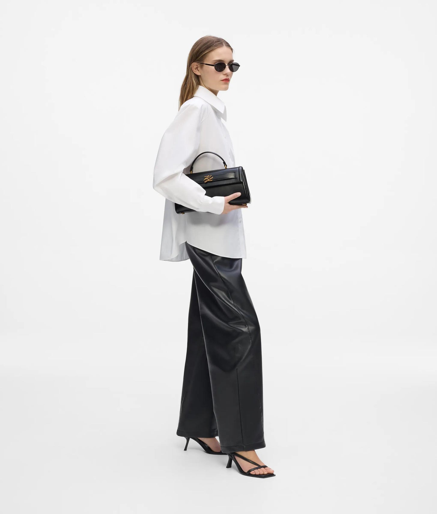 KarlLagerfeld Kautograph Elongated Top Handle Bag Black/Gold