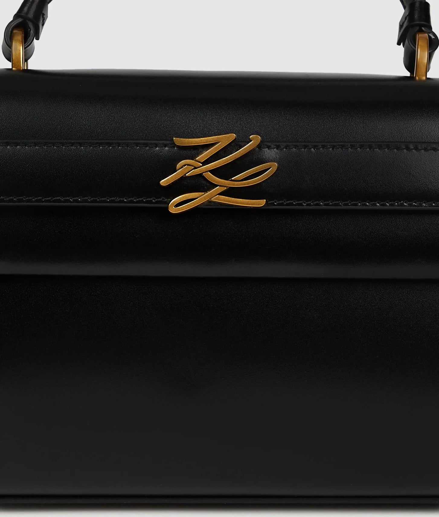 KarlLagerfeld Kautograph Elongated Top Handle Bag Black/Gold