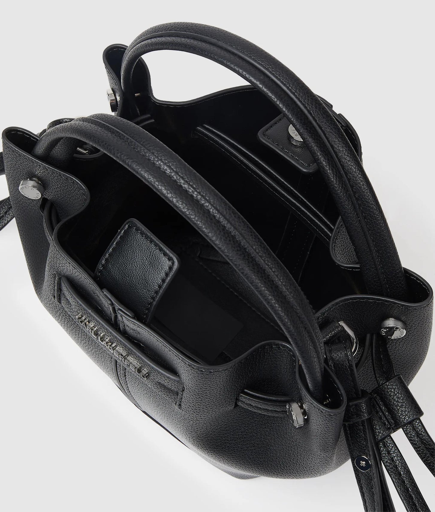 KarlLagerfeld Kpierced Mini Bucket Bag Black-Nickel