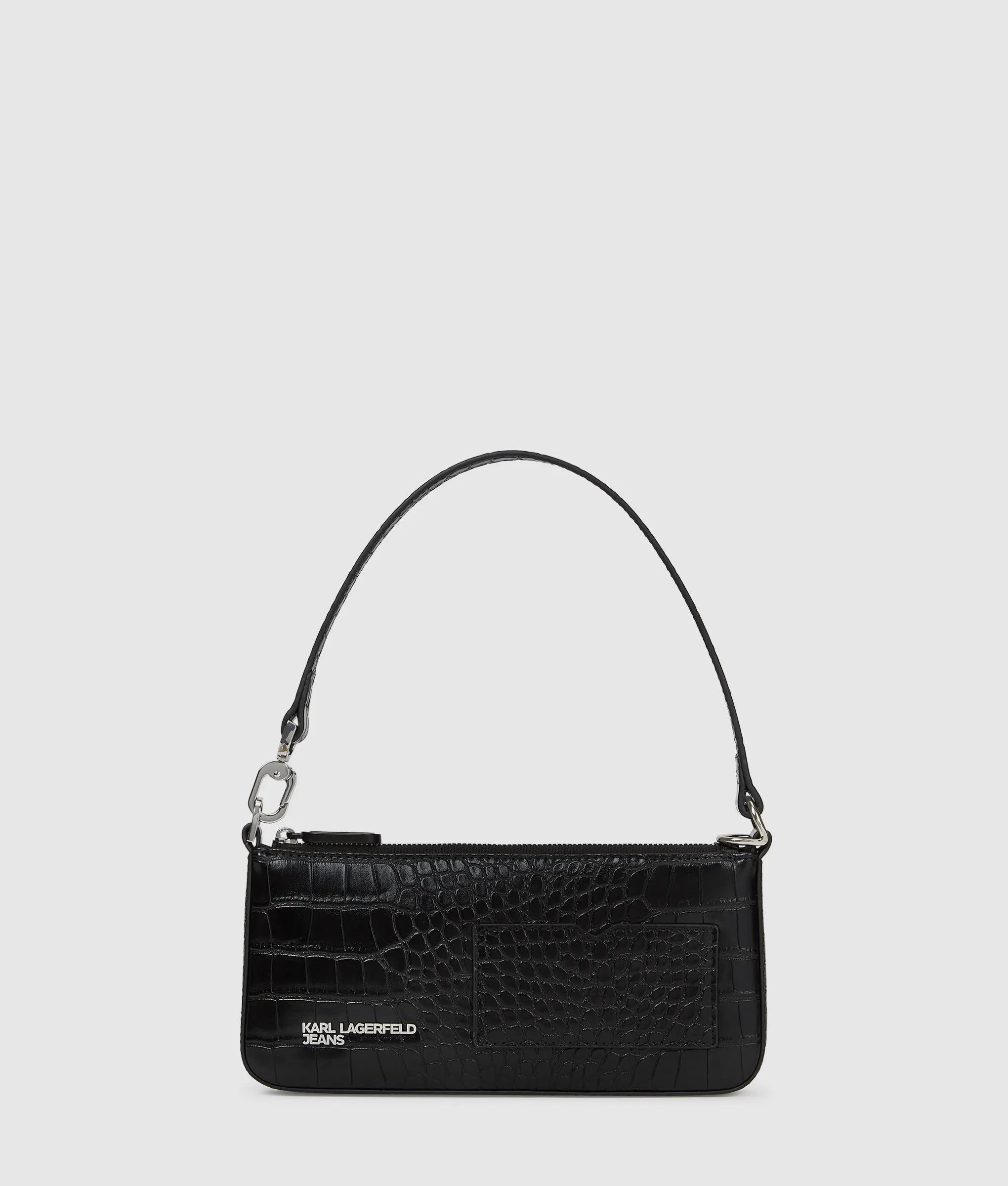 KarlLagerfeld Transformable Croco Pouch Black