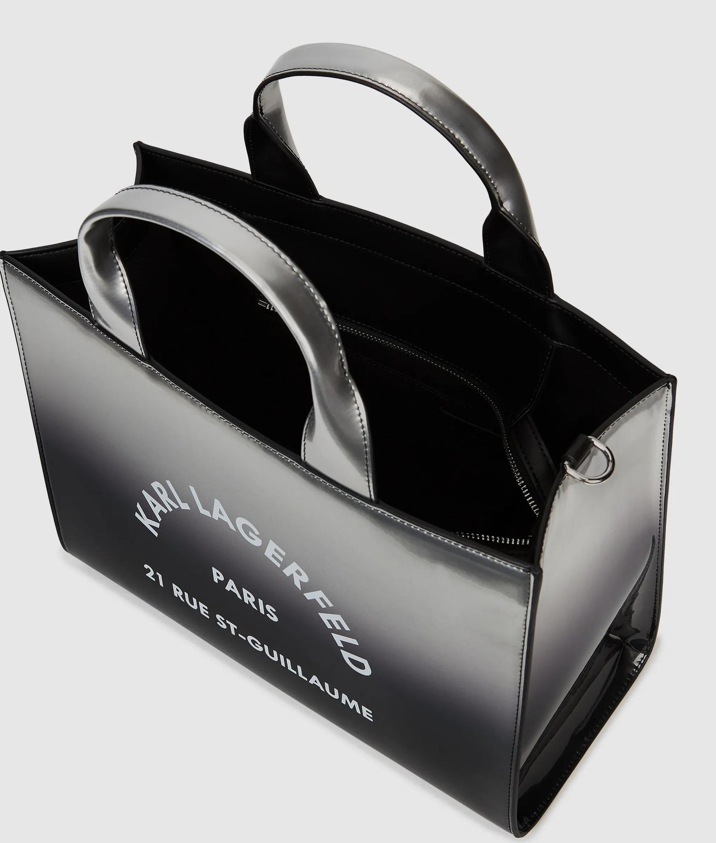 KarlLagerfeld Rue St-Guillaume Degrade Medium Tote Bag Degrade Black Grey