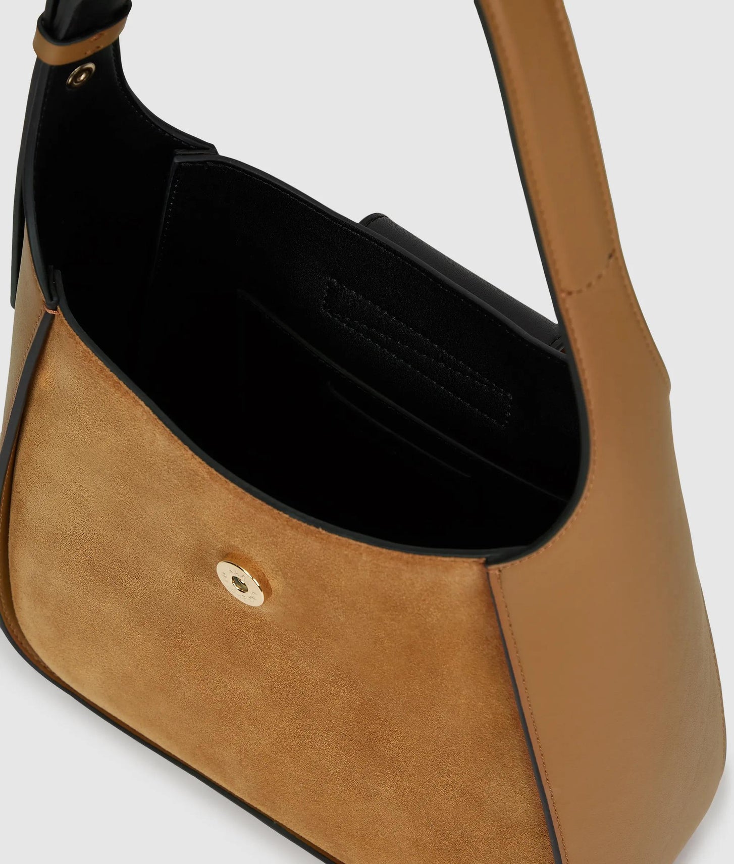 KarlLagerfeld Ksignature Suede Hobo Bag Caramel