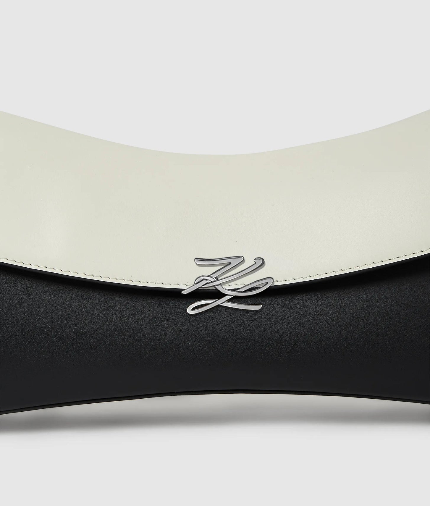 KarlLagerfeld Kautograph Twist Elongated Shoulder Bag Black/White